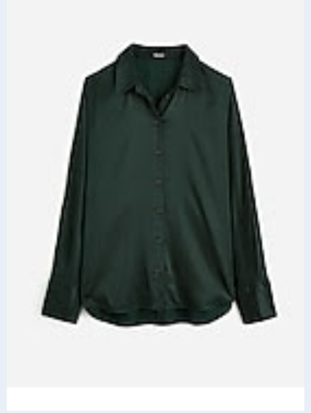 NWT XL Madewell Deep Green Button-Down Satin Shirt